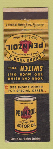 Matchbook Cover - Pennzoil Motor Oil