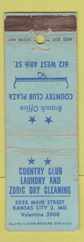 Matchbook Cover - Country Club Laundry Kansas City MO WORN