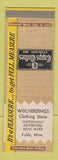 Matchbook Cover - Capps Men's Clothes Weicherdings Fulda MN