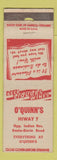 Matchbook Cover - O'Quinn's Dania? Davie? FL WEAR