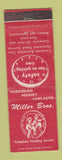 Matchbook Cover - Miller Bros Vending Harrisburg Hershey Lancaster PA