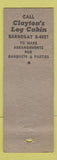 Matchbook Cover - Clayton's Log Cabin Manahawkin NJ WORN