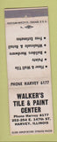Matchbook Cover - Walker's Tile and Paint Center HARvey IL WEAR