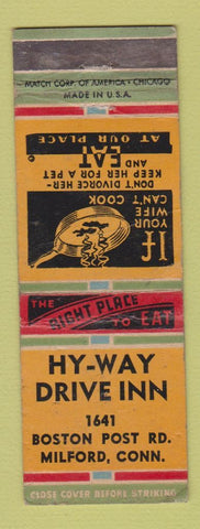 Matchbook Cover - Hy Way Drive Inn Milford CT WEAR
