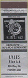 Matchbook Cover - Lyles Florist NO TOWN Advance