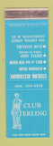 Matchbook Cover - Club Sterling Charleston WV SAMPLE WEAR