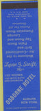Matchbook Cover - Osborne Hotel Auburn NY
