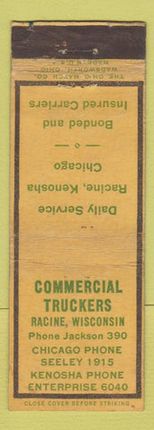 Matchbook Cover - Commercial Truckers Trucking Chicagho IL Kenosha WI WEAR