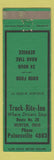 Matchbook Cover - Truck Rite Inn Mentor OH