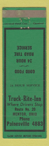 Matchbook Cover - Truck Rite Inn Mentor OH