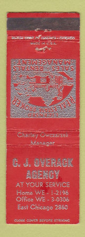 Matchbook Cover - CJ Overack Real Estate East Chicago IN
