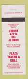Matchbook Cover - Plaza Tavern and Grill