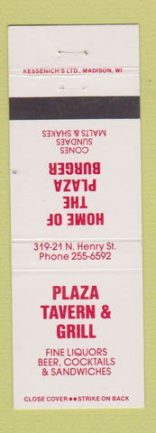 Matchbook Cover - Plaza Tavern and Grill