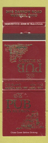 Matchbook Cover - The Pub Restaurant Hudson OH