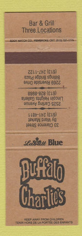 Matchbook Cover - Buffalo Charlie's Ottawa ON