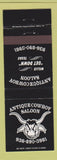 Matchbook Cover - Antique Cowboy Saloon Willis TX