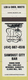 Matchbook Cover - Sawdust City Bar Clarks Mill WI