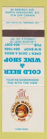 Matchbook Cover - Sailor Hagar's Pub North Vancouver BC