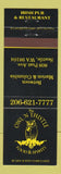 Matchbook Cover - Owl n Thistle Restaurant Seattle WA