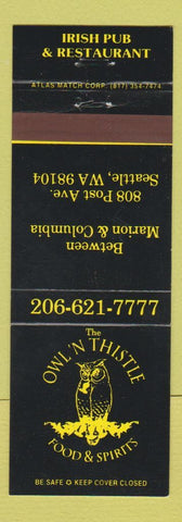 Matchbook Cover - Owl n Thistle Restaurant Seattle WA