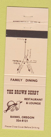 Matchbook Cover - Brown Derby Restaurant Banks OR