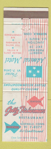 Matchbook Cover - Admiral Motel Norwalk CT Jolly Fisherman Restaurant