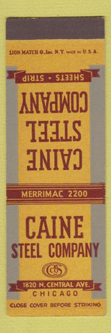 Matchbook Cover - Caine Steel Company Chicago IL SAMPLE