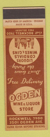 Matchbook Cover - Ogden Wine Liquor Store SAMPLE
