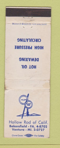 Matchbook Cover - Hollow Rod of California Ventura Bakersfield CA WORN