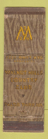 Matchbook Cover - Walnut Hills Country Club Palos Park IL WORN