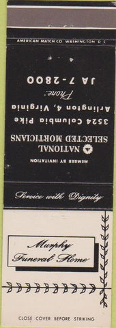Matchbook Cover - Murphy Smith Funeral Home Arlington VA