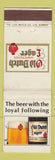 Matchbook Cover - Old Dutch Muchener Lager Beer South Africa