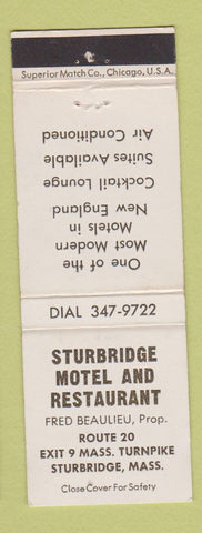 Matchbook Cover - Sturbridge Motel Restaurant MA