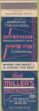 Matchbook Cover - Bob Millers Restaurant Joplin MO WEAR