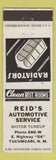 Matchbook Cover - Reid's Auto sErvice Tucumcari NM