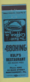 Matchbook Cover - Kulp's Restaurant Montgomery PA
