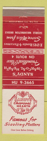 Matchbook Cover - Sandy's Charcoal Hearth Paramus NJ