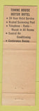 Matchbook Cover - Towne House Motor Hotel Wethersfield CT