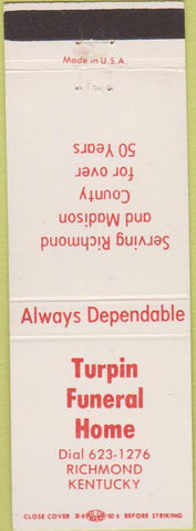 Matchbook Cover - Turpin Funeral Home Richmond KY