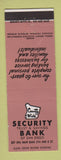 Matchbook Cover - Security Bank San Jose CA