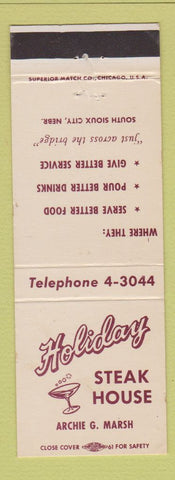 Matchbook Cover - Holiday Steak Hosue South Sioux City NE