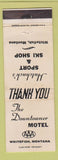 Matchbook Cover - Downtowner Motel Whitefish MT