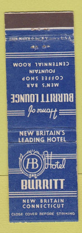 Matchbook Cover - Hotel Burritt New Britain CT