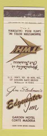 Matchbook Cover - Jim Stockman's Edgewater Inn Corte Madera CA