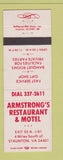Matchbook Cover - Armstrong's Restaurant Motel Staunton VA
