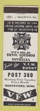 Matchbook Cover - VFW Montevideo MN