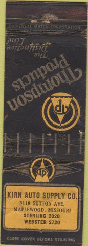 Matchbook Cover - Thompson Products Auto Supply Maplewood MO WORN