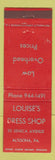 Matchbook Cover - Louise's Dress Shop Altoona PA