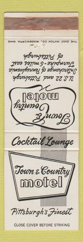 Matchbook Cover - Town and Country Motel Pittsburgh PA