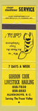Matchbook Cover - Gordon Cook Livestock Hauling Aldergrove BC